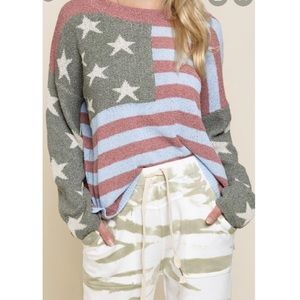 Pol American flag sweater! Light weight and adorable. Size medium